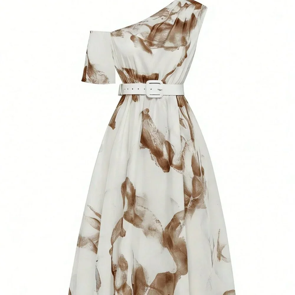 Coffee Bohemian Women's Evening Dress - Picture 2 of 3